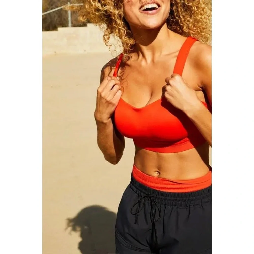 NEW Free People FP Movement Make A Move Sports Bra Tango Red Medium Impact M